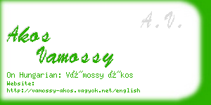 akos vamossy business card